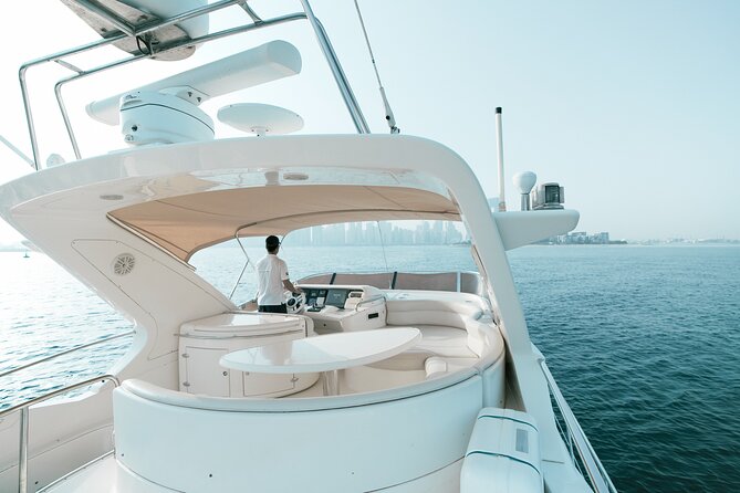 2 hours Dubai private luxury yacht 55ft tour - Swimming, towels, and time on the water