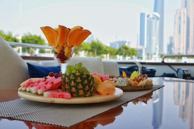 2 hours Dubai private luxury yacht 55ft tour - Food options: sushi, barbecue, and selected meal packages