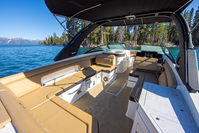 30ft Luxury Private Yacht Charter on South Lake Tahoe - Emerald Bay from the water