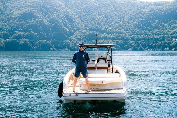 4H Private Cruise Bellagio Varenna Tender Yacht Invictus 6 Pax - La Punta Spartivento and the swimming stop