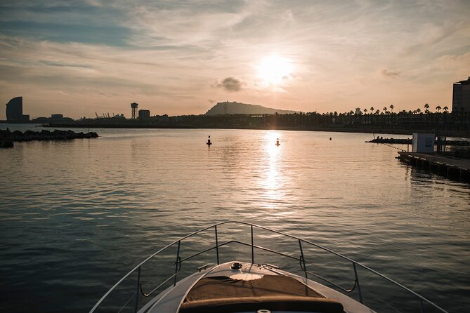 Barcelona Private Luxury Motor Yacht Sunset Cruise with Drinks - Leaving Port Olímpic at the right time