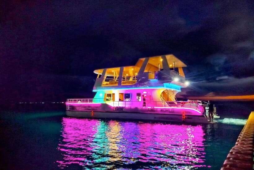 Boracay: Ultimate Party Cruise aboard the Andy World Yacht - Setting off from White Beach at sunset