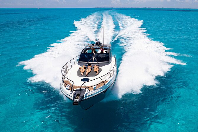Cancun: 4-Hour All Inclusive Luxury Yacht – 50' Cranchi - Meeting at Punta Sam, not downtown Cancun