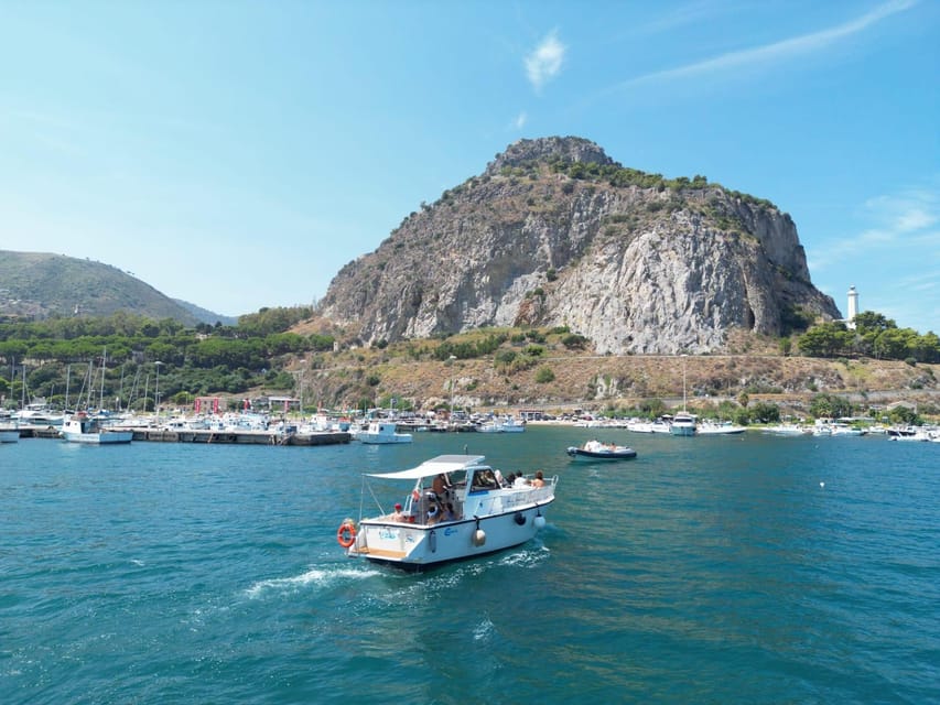 Cefalù: Mini Yacht with Snorkel Stops, Caves and Aperitif - Seeing Cefalù’s cathedral and fishing harbor from the water