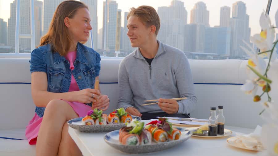 Dubai: Luxury Private 50 FT Yacht Cruise + Optional Sushi - What two hours on the yacht feels like