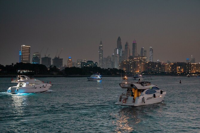 Dubai Night Yacht Party with Canapes and Drinks - Passing Ain Dubai After Dark