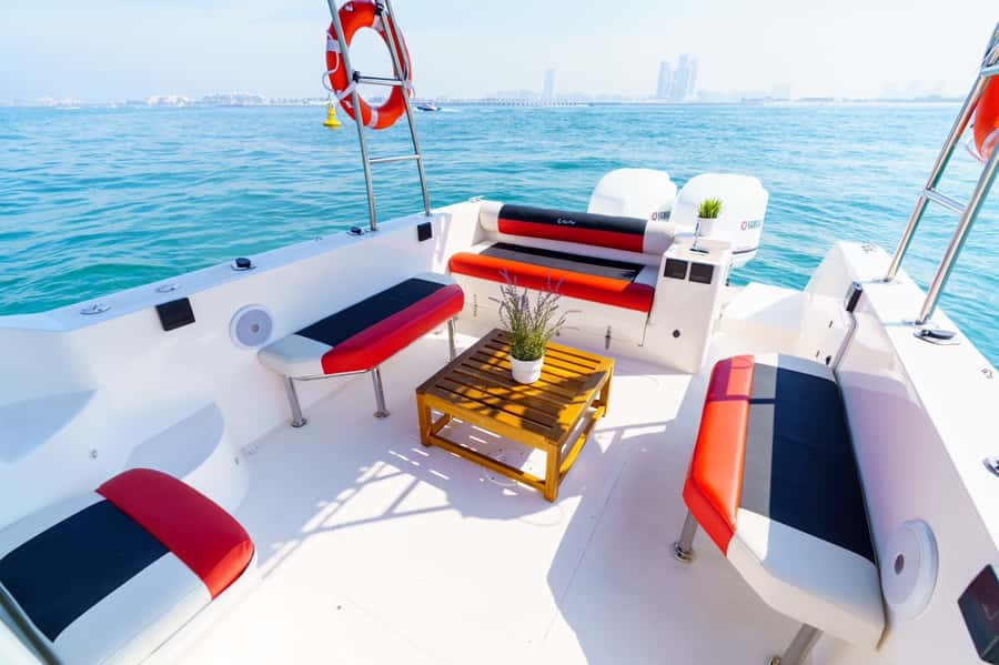 Dubai: Private Coastline Landmarks Mini-Yacht Tour - Palm Jumeirah from the outside