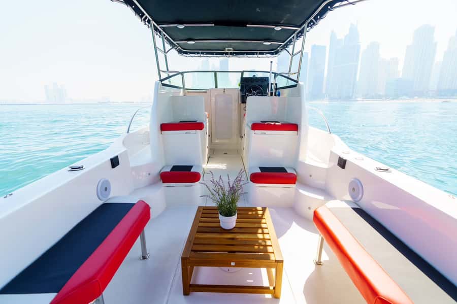 Dubai: Private Coastline Landmarks Mini-Yacht Tour - Dubai Marina opens the show