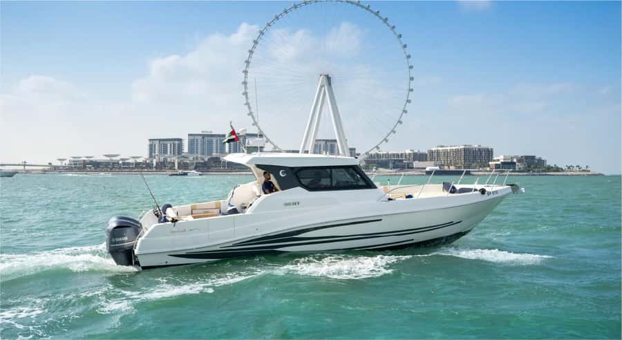 Dubai: Private Yacht Tour 36ft (+1 hr free) offer till Sep15 - Sunset plans, fishing, and a weekend outing