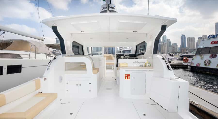 Dubai: Private Yacht Tour 36ft (+1 hr free) offer till Sep15 - Leaving Dubai Harbour for the open water