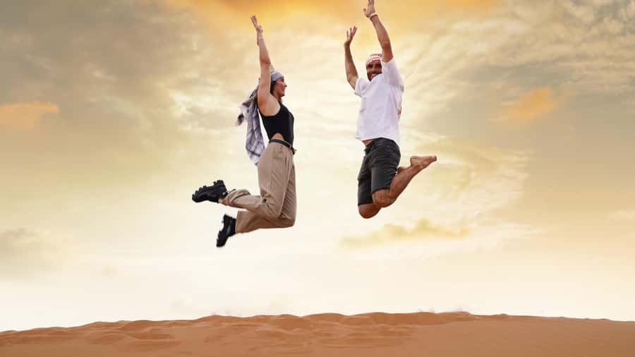 Dubai Waves & Dunes: Luxury Yacht Cruise w/ Red Dunes Safari - Sunset, dinner, or daytime sailing