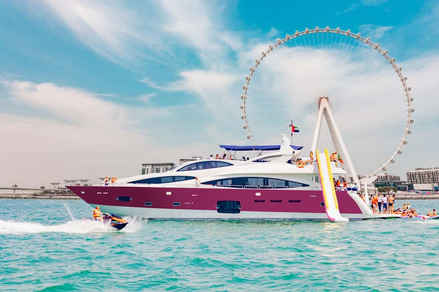 Dubai: Yacht Cruise with Swimming, Snorkeling and BBQ Lunch - The JBR Beach Swim Stop