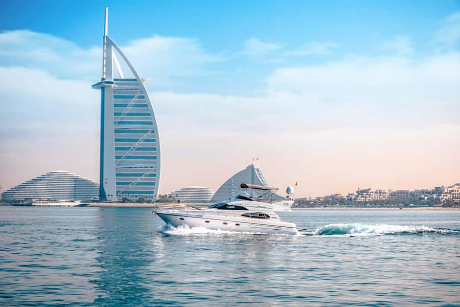 Dubai Yacht Tour - Boat Trip upto 12 guests Private event - The two-hour cruise: the sensible middle choice