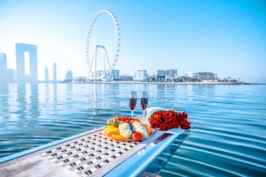 Dubai Yacht Tour - Boat Trip upto 12 guests Private event - Burj Al Arab, Umm Suqeim, and sunset views
