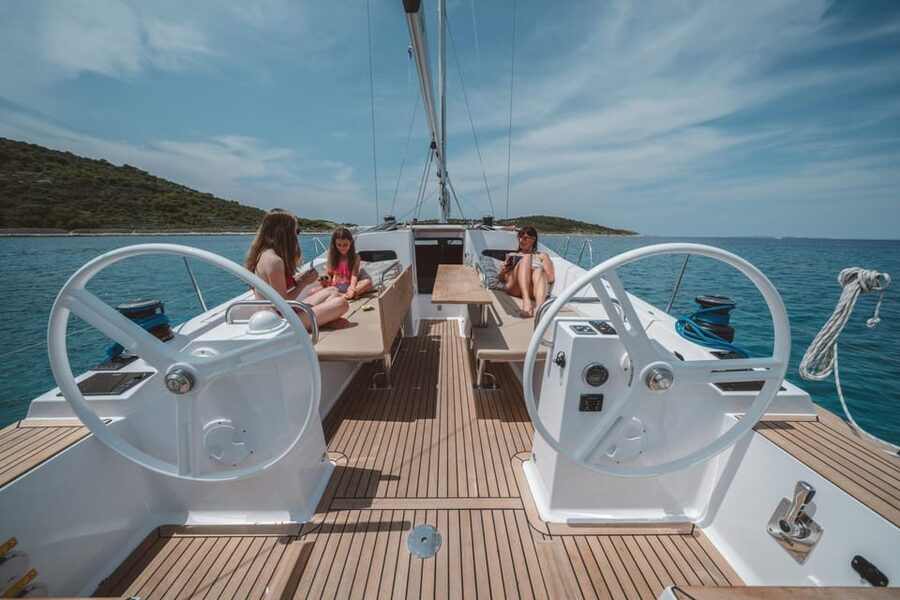 From Valletta: Romantic Sunset Cruise on a Sailing Yacht - Open water and the swimming stop