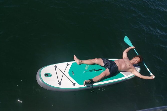 Full day private yacht from lagos with drinks, tapas, paddle boards and kayak - Paddling at the Alvor lagoon