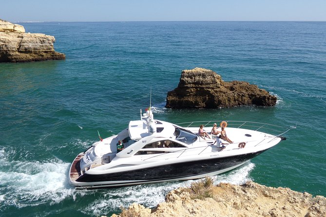 Girls Hen Algarve Yacht Charter - Praia da Marinha and the 30-minute swim stop