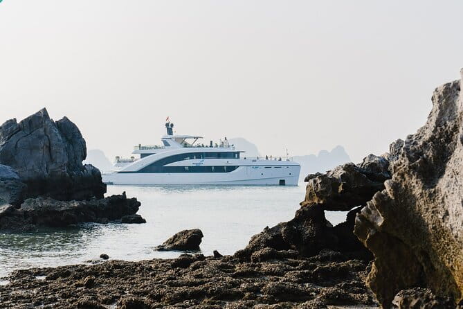 Halong Bay Day Trip Explore Caves, Kayak & Lunch by Saquila Yacht - Lunch arrives before the main shore activity