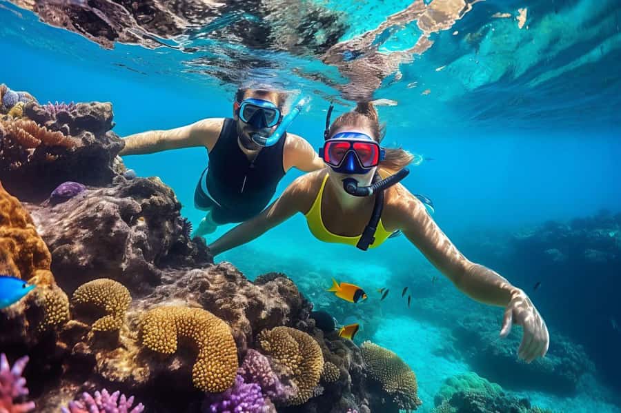 Hurghada: 3 Islands, Dolphins & Snorkel Yacht Trip w/ Lunch - Orange Bay, the beach stop with a Caribbean feel