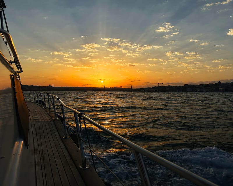Istanbul: Bosphorus and Golden Horn Sunset Yacht Cruise - The Bosphorus bridges and northern landmarks