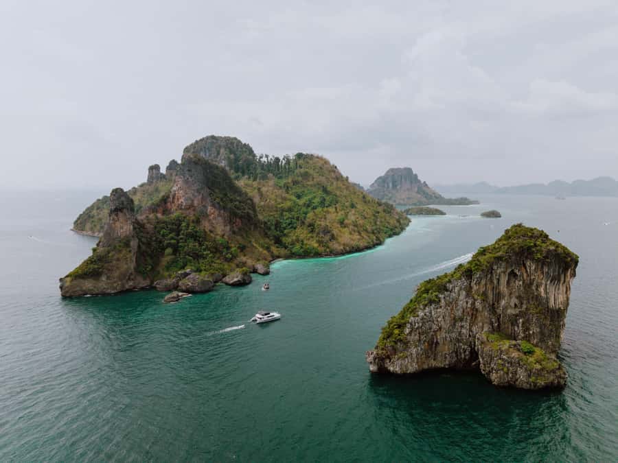 Krabi: 4 Island Premium Yacht with Snorkeling & Clear Kayak - Chicken Island, seen from the Andaman Sea