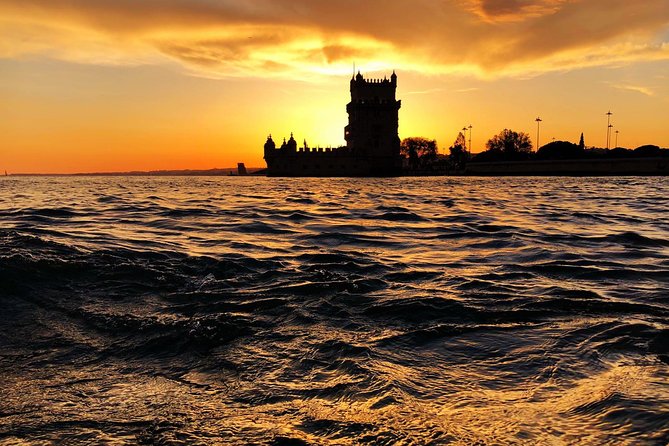 Lisbon: Sunset Cruise With Drinks on Spacious Yacht - Belém Tower at the golden hour