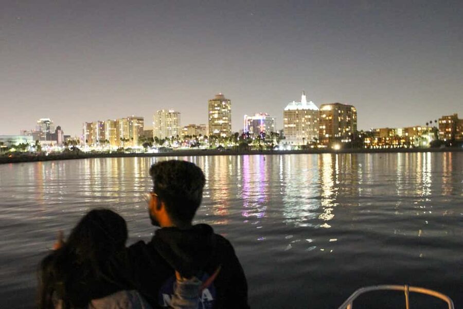 Long Beach: Private Night Yacht Cruise With City Lights - Canadian Forces Beach and the short swimming window