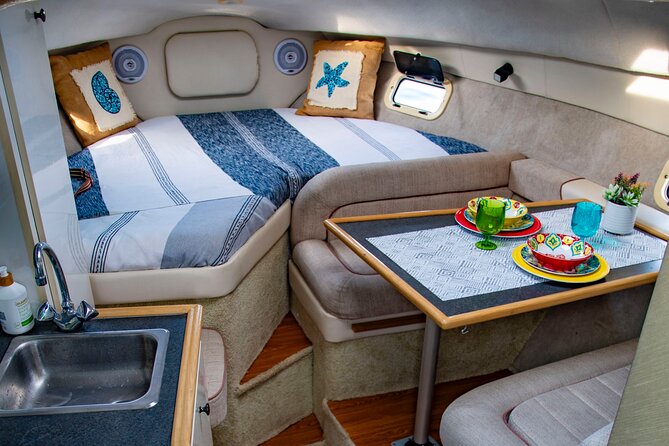 Luxury Yacht Charter and Arch Tour in Cabo San Lucas - Snorkeling gear, a floating mat, and the onboard setup