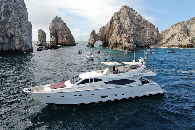 Luxury Yacht Charter in Cabo San Lucas - Ferretti 88ft. - Medano Beach for swimming, snorkeling, and water toys