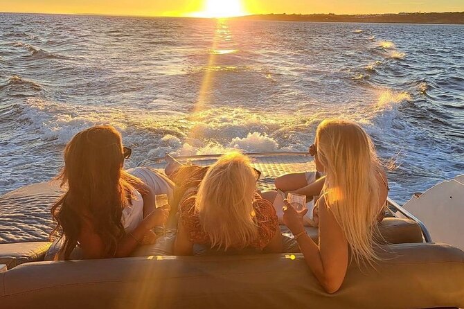 Luxury Yacht Rental with crew - Leaving Vilamoura Marina with Champagne