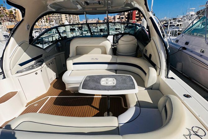 Luxury Yacht Tour in Los Cabos 45FT SeaRay Sundancer - Lover’s Beach and the calmer Sea of Cortez