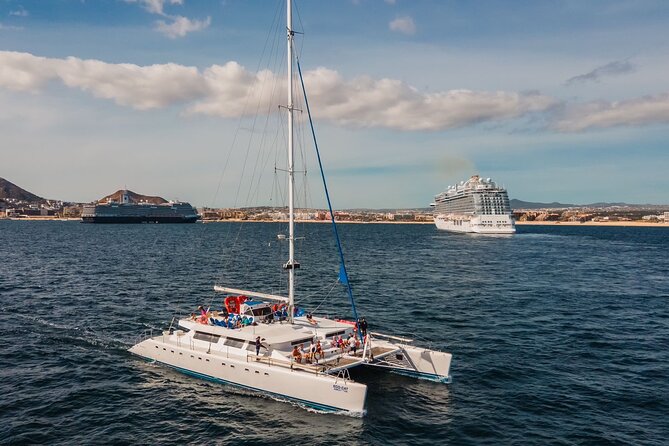 Multimillion Yacht Cabo Cruise Sunset or Snorkel Optional PICKUP! - Open bar, music, and the social side
