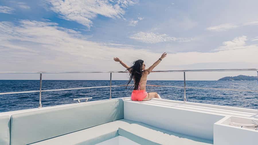 Phuket: Indigo Luxury Yacht to Phi Phi, Maya & Maithon - Snorkeling near Phi Phi