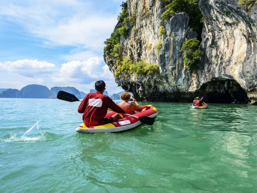 Phuket: James Bond Island Canoeing & Sunset Yacht Dinner - Dinner and sunset back at Ao Por Pier