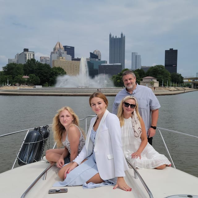 Pittsburgh: Private Yacht River Cruise with Captain and BYOB - Open cockpit, covered area, and photo time