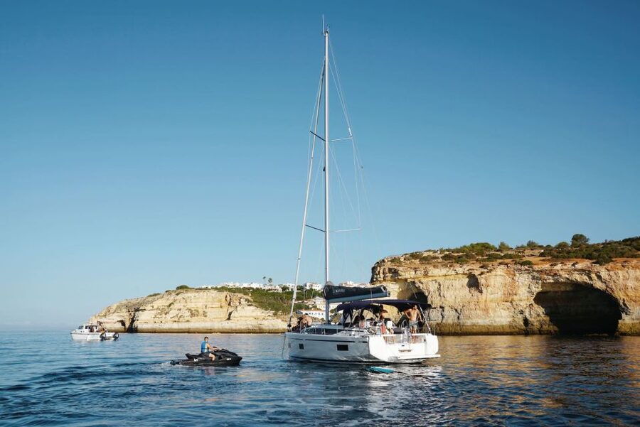 Portimao: Full Day Luxury Sail-Yacht Cruise - Swimming stops and two included paddle boards