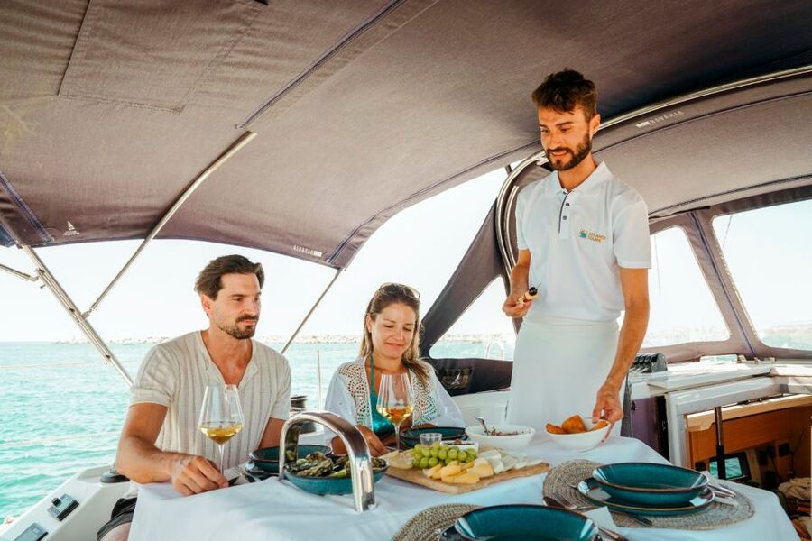 Portimao: Sunrise Luxury Sail-Yacht Cruise - What the luxury yacht adds