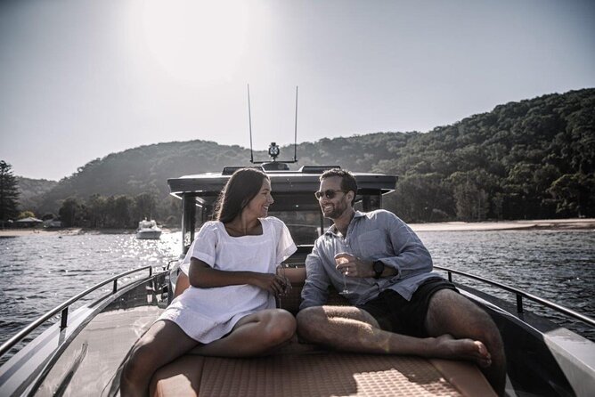 Private 5-Hour Cruise on Brand-New 2023 Motor Yacht in Mykonos (Voreus) - Psarou: yacht watching with a polished Mykonos backdrop