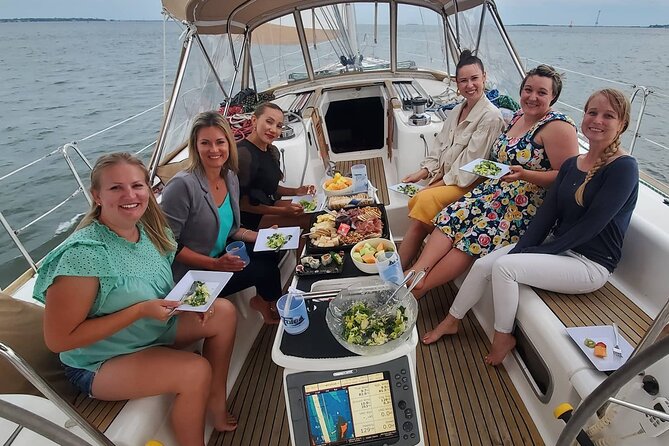 Private BYOB Afternoon Harbor Sail On 50ft Sailing Yacht Fate - The Charleston Battery and waterfront homes