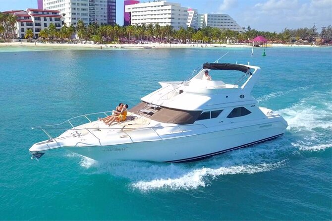 Private SeaRay 47ft Yacht Rental Cancun 23P6 - Reaching Isla Mujeres On The Four-Hour Trip
