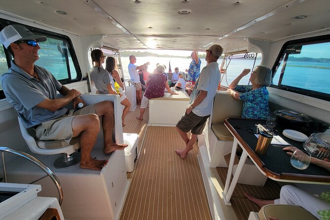 Private Sunset Harbor Tour 20 passenger party Yacht Kismet - Going under the Ravenel Bridge