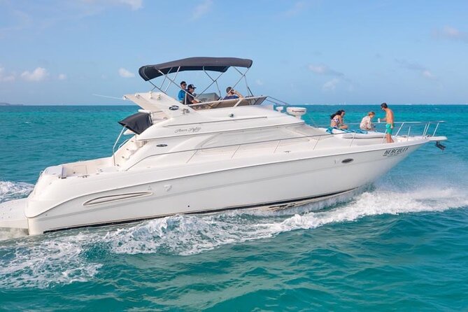 Private Yacht - 46 ft SeaRay Cancun Bay Snorkel 23P4 - Reaching Isla Mujeres on the Longer Charters