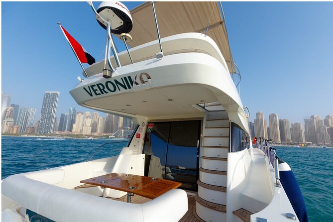 Private Yacht Cruising Rental from Dubai Marina - Comfort, shade, music, and room to relax