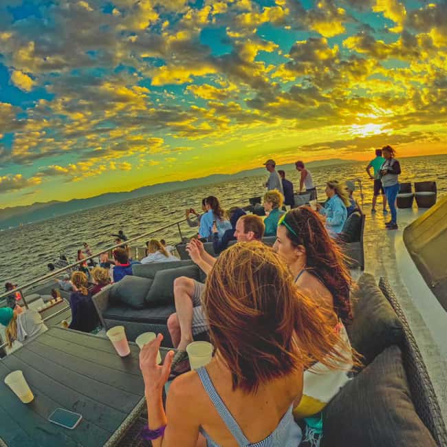 Puerto Vallarta: Mega Yacht Whale Watching Sunset Cruise - The Puerto Vallarta sunset and the ride home