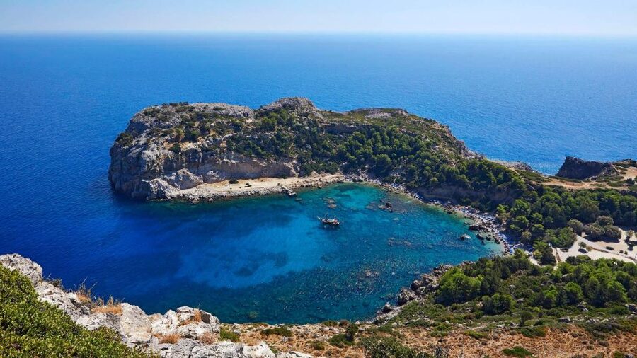 Rhodes: Sailing Yacht Cruise with Food & Drinks (SmallGroup) - Anthony Quinn Bay and the first swim