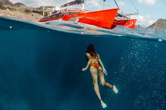 Seacret Luxury Catamaran Yacht Group Island Hopping Tour - Big Lagoon and the first limestone walls