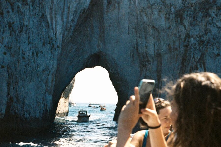 Sorrento: Capri and Blue Grotto Yacht Tour with Snorkeling - The Natural Arch and the return route