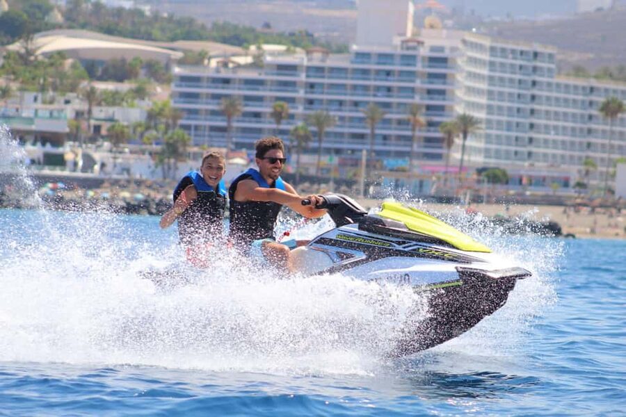 Tenerife: Ocean Pack Jet Ski and Yacht Whale Watching - Meeting at Puerto Colón, close to the harbor action