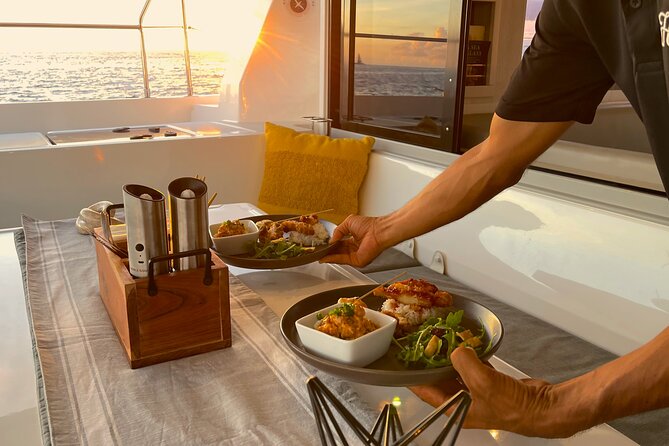 Waikiki's Premier Small Group Sunset Yacht + Tasting - Leaving Waikiki with Diamond Head ahead