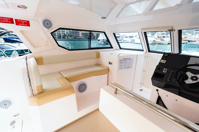 Yachting in Dubai: Book 36 ft Yacht Charter up to 10 people - Boarding at Marina Walk and getting settled